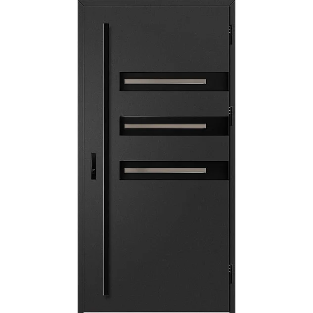 Eingangstüren aus Stahl ERKADO - LEOBEN 1 - Schwarz, Label Black