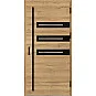 Eingangstüren aus Stahl ERKADO - LEOBEN 1 - Eiche Natur Quermuste, Label Black