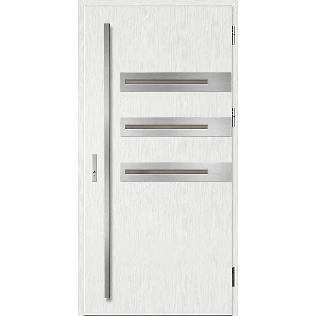 Eingangstüren aus Stahl ERKADO - LEOBEN 1 - Weiße Kiefer, Label Inox
