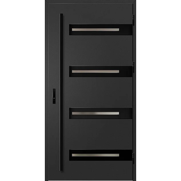 Eingangstüren aus Stahl ERKADO - LEOBEN 2 - Schwarz, Label Black