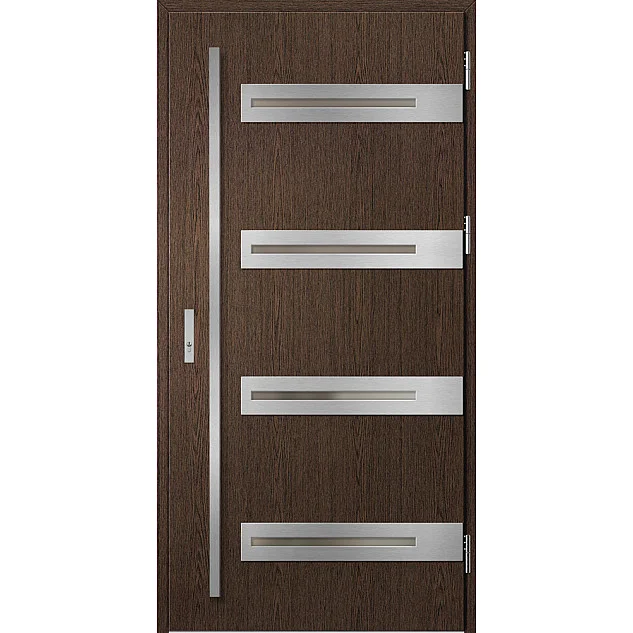 Eingangstüren aus Stahl ERKADO - LEOBEN 2 - Lehmeiche, Label Inox