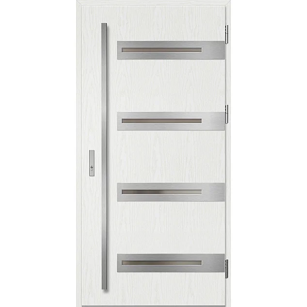 Eingangstüren aus Stahl ERKADO - LEOBEN 2 - Weiße Kiefer, Label Inox