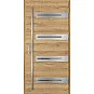 Eingangstüren aus Stahl ERKADO - LEOBEN 2 - Eiche Natur Quermuste, Label Inox