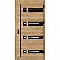 Eingangstüren aus Stahl - LEOBEN 3 - Eiche Natur Quermuste, Label Black Eingangstüren aus Stahl ERKADO - LEOBEN 3 - Eiche Natur Quermuste, Label Black