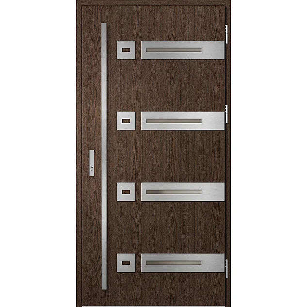 Eingangstüren aus Stahl - LEOBEN 3 - Lehmeiche, Label Inox Eingangstüren aus Stahl ERKADO - LEOBEN 3 - Lehmeiche, Label Inox