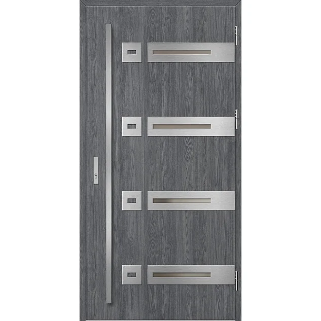 Eingangstüren aus Stahl - LEOBEN 3 - Eiche Anthrazit, Label Inox Eingangstüren aus Stahl ERKADO - LEOBEN 3 - Eiche Anthrazit, Label Inox