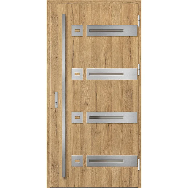 Eingangstüren aus Stahl - LEOBEN 3 - Eiche Natur, Label Inox Eingangstüren aus Stahl ERKADO - LEOBEN 3 - Eiche Natur, Label Inox
