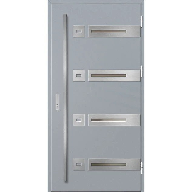 Eingangstüren aus Stahl - LEOBEN 3 - Grau, Label Inox Eingangstüren aus Stahl ERKADO - LEOBEN 3 - Grau, Label Inox