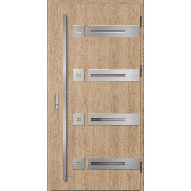 Eingangstüren aus Stahl - LEOBEN 3 - Rohe Eiche, Label Inox Eingangstüren aus Stahl ERKADO - LEOBEN 3 - Rohe Eiche, Label Inox