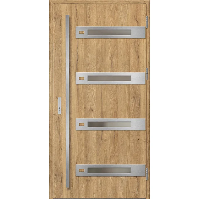 Eingangstüren aus Stahl - LEOBEN 4 - Eiche Natur, Label Inox Eingangstüren aus Stahl ERKADO - LEOBEN 4 - Eiche Natur, Label Inox