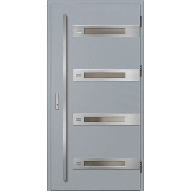 Eingangstüren aus Stahl - LEOBEN 4 - Grau, Label Inox Eingangstüren aus Stahl ERKADO - LEOBEN 4 - Grau, Label Inox
