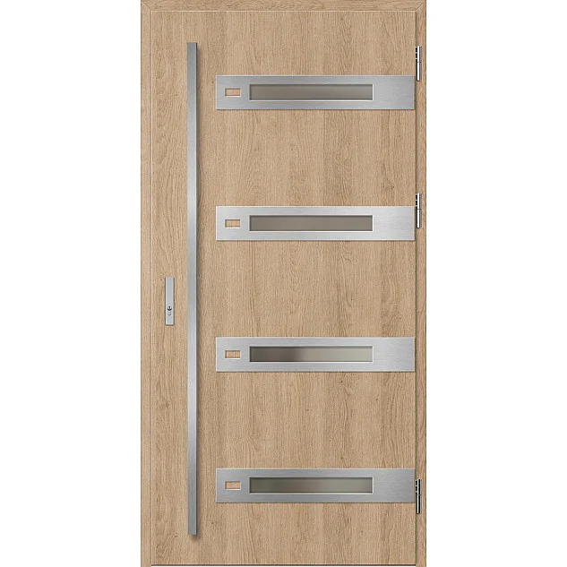 Eingangstüren aus Stahl - LEOBEN 4 - Rohe Eiche, Label Inox Eingangstüren aus Stahl ERKADO - LEOBEN 4 - Rohe Eiche, Label Inox