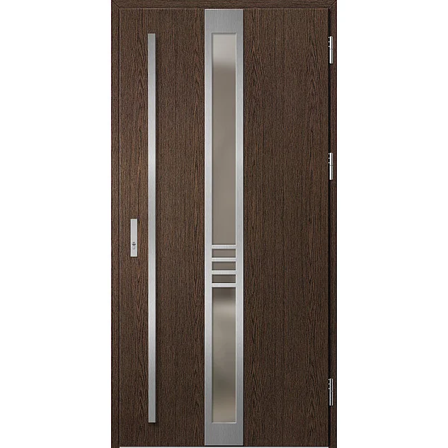 Eingangstüren aus Stahl - SINGEN 2 - Lehmeiche, Label Inox Eingangstüren aus Stahl ERKADO - SINGEN 2 - Lehmeiche, Label Inox