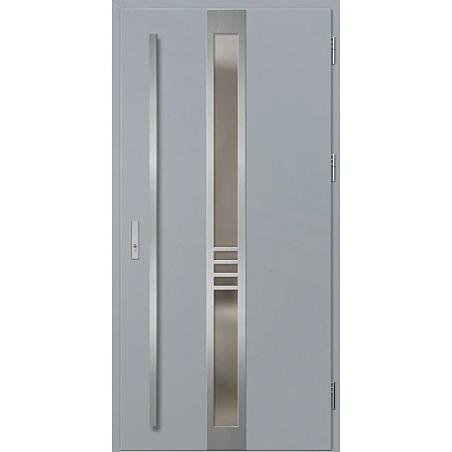 Eingangstüren aus Stahl - SINGEN 2 - Grau, Label Inox Eingangstüren aus Stahl ERKADO - SINGEN 2 - Grau, Label Inox