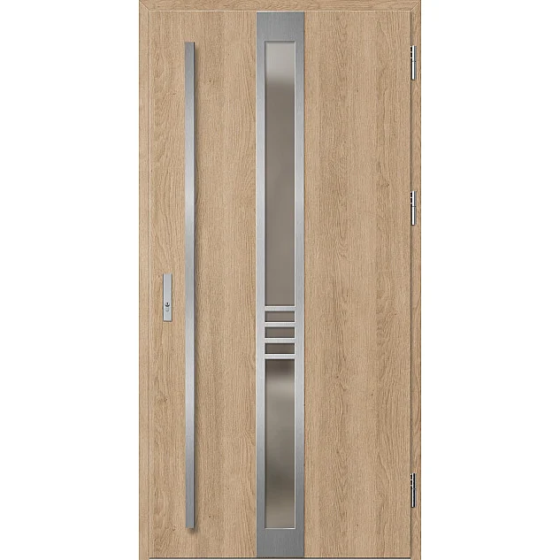 Eingangstüren aus Stahl - SINGEN 2 - Rohe Eiche, Label Inox Eingangstüren aus Stahl ERKADO - SINGEN 2 - Rohe Eiche, Label Inox