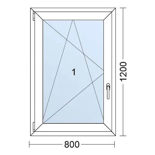 Einflügelige Kunststofffenster | 80x120 cm | Links| Weiß / Anthrazit