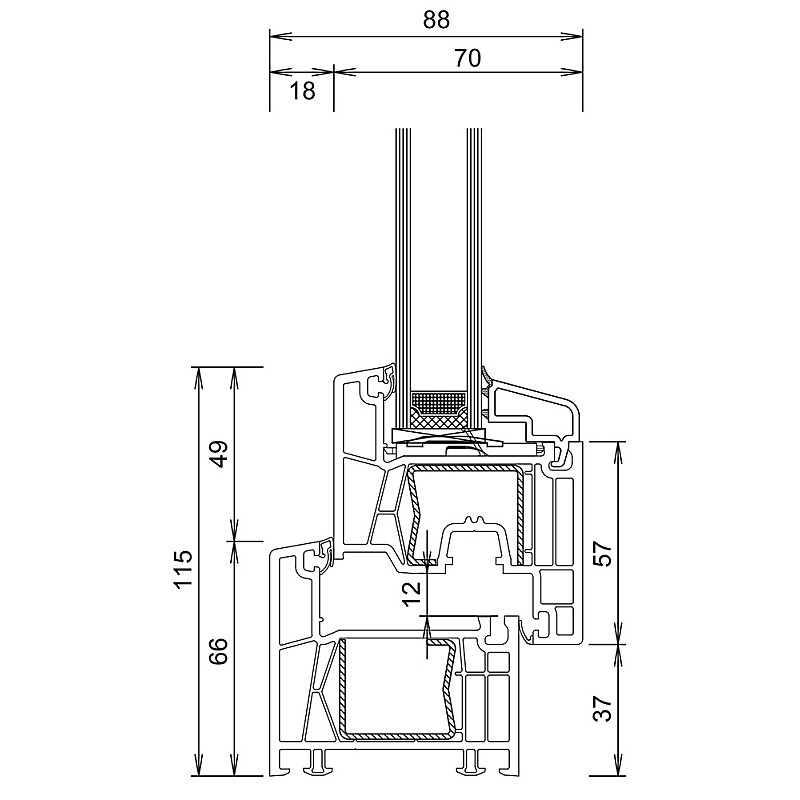 Kunststofffenster| 80x50 cm (800x500 mm) | Weiß Kunststofffenster| 80x50 cm (800x500 mm) | Weiß