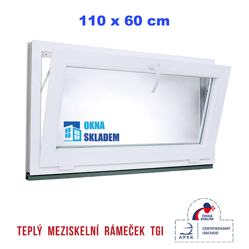 Kunststofffenster| 110x60 cm | Weiß | Kipp-Fenster Kunststofffenster| 110x60 cm | Weiß | Kipp-Fenster
