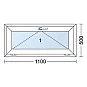 Kunststofffenster | 110x50 cm (1100x500 mm) | Weiß / Anthrazit | Kipp-Fenster Kunststofffenster | 110x50 cm (1100x500 mm) | Weiß / Anthrazit | Kipp-Fenster