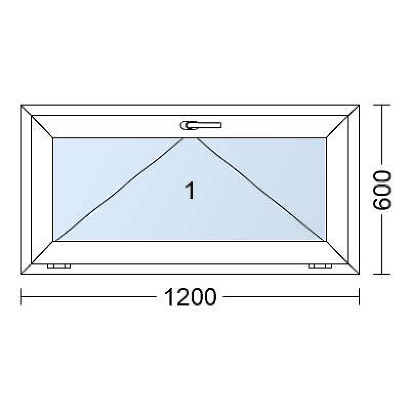 Kunststofffenster | 120x60 cm (1200x600 mm) | Weiß / Anthrazit | Kipp-Fenster Kunststofffenster | 120x60 cm (1200x600 mm) | Weiß / Anthrazit | Kipp-Fenster