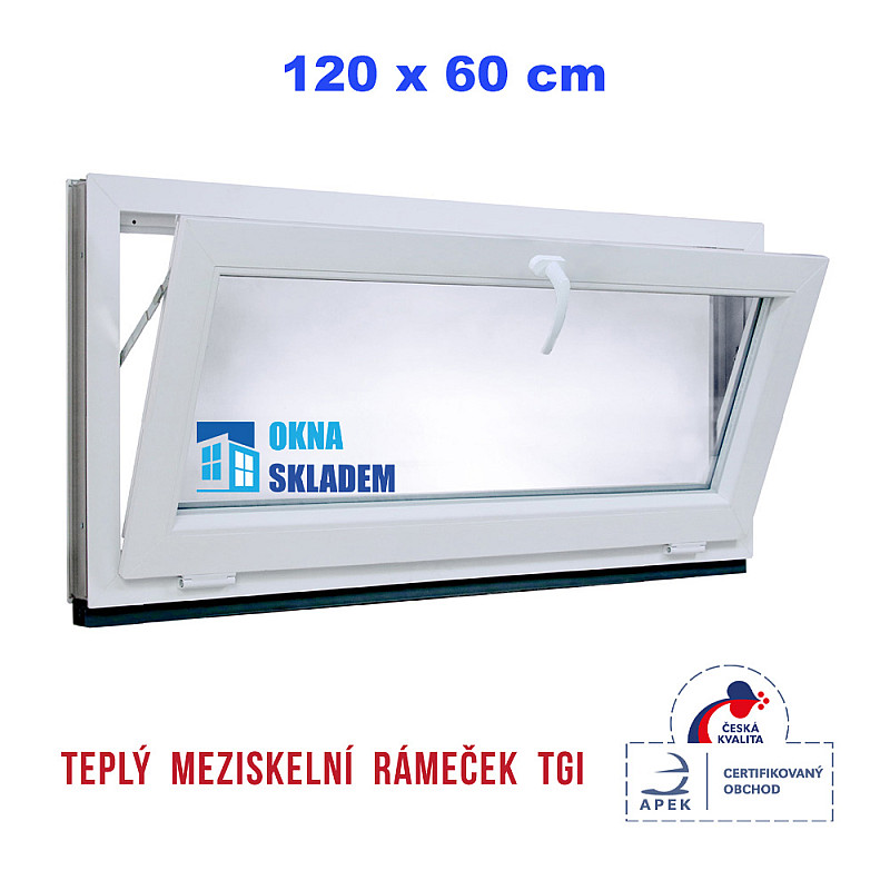 Kunststofffenster | 120x60 cm (1200x600 mm) | Weiß / Anthrazit | Kipp-Fenster Kunststofffenster | 120x60 cm (1200x600 mm) | Weiß / Anthrazit | Kipp-Fenster