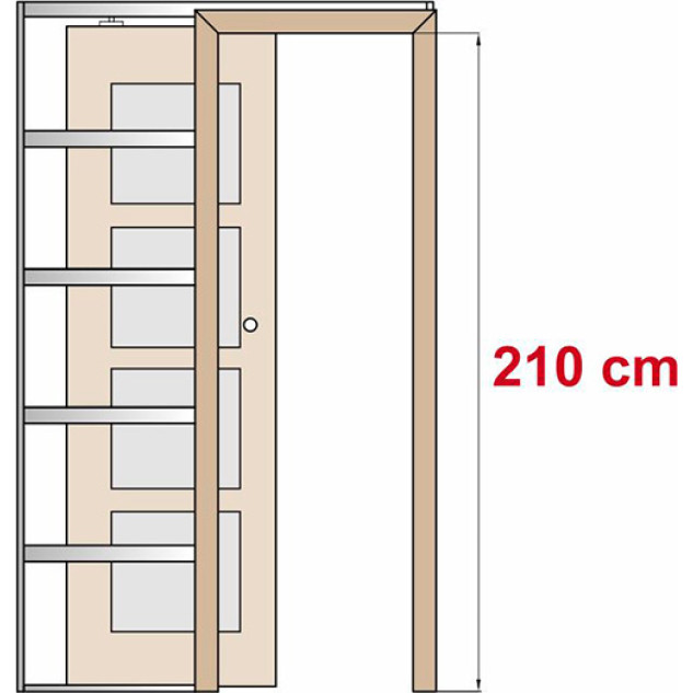 Schiebetür vor der Wand ANSEDONIA 10, 11, 12 - Hohe Tür 210 cm