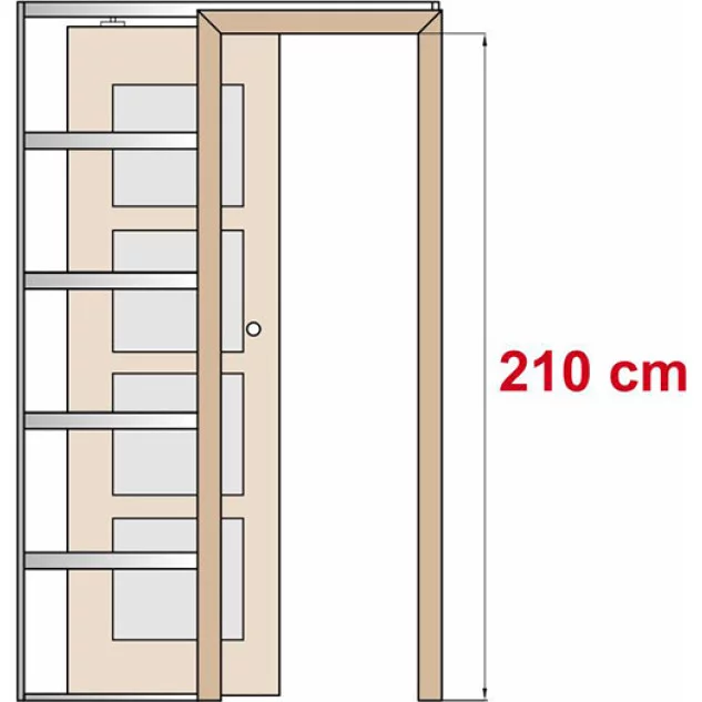 Schiebetüren in der Wand ANSEDONIA 4, 5, 6 - Hohe Tür 210 cm